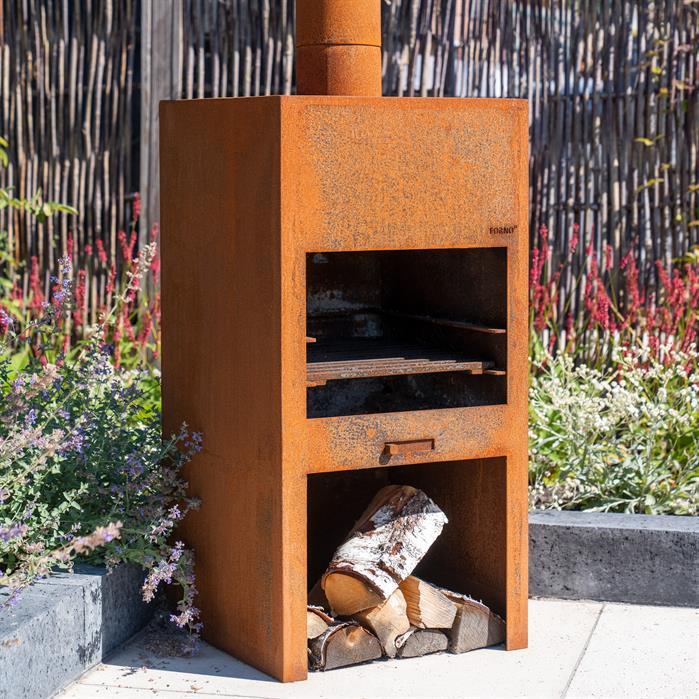 BGS1.150 - Cortenstaal,Buitenhaarden,STIG,500 x 500 x 1000 mm