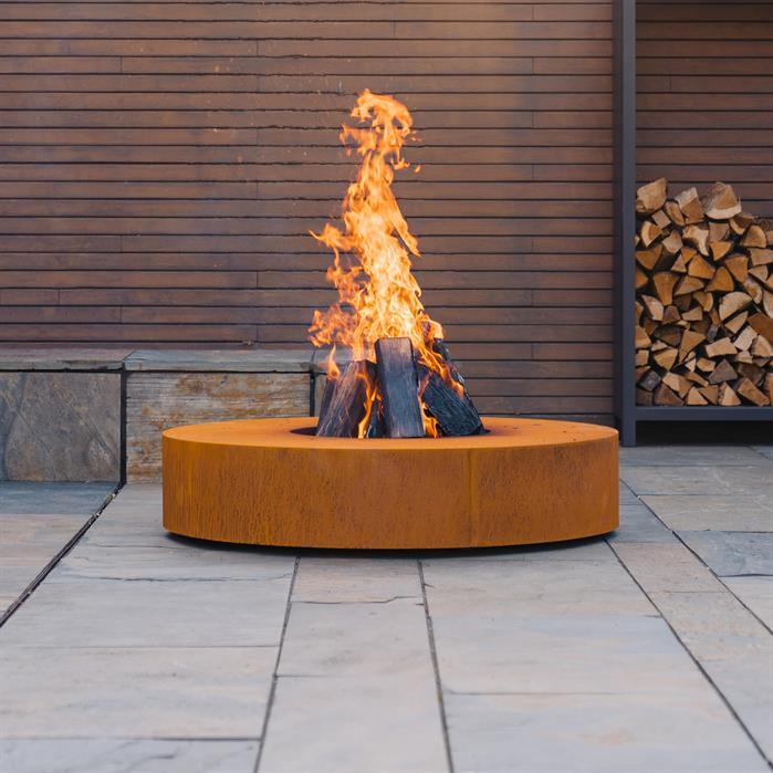 VLS1 + Grill 600 - Cortenstaal,Vuurtafels,RONDE,1250 x 280 mm