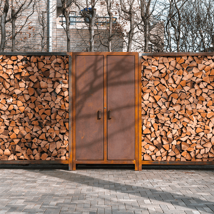 BHS0.6 - Cortenstaal,Houtopslagen,LOGG,600 x 400 x 1800 mm