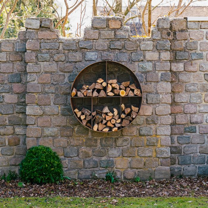 BHSR1 - Cortenstaal,Houtopslagen,LOGG ronde,1000 x 400 mm