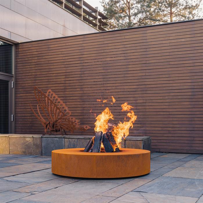 VLS1 + Grill 600 - Cortenstaal,Vuurtafels,RONDE,1250 x 280 mm