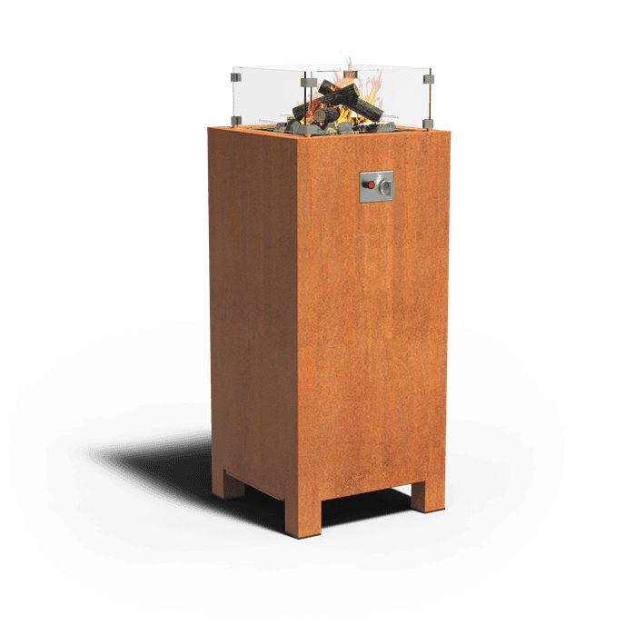 VBC4  - Stal kortenowska,Stoly ogniowe,BRANN Standard,550 x 550 x 1200 mm