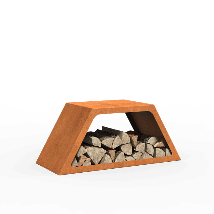 FWH.800H - Cortenstaal,Houtopslagen,HEX,915 x 400 x 400 mm