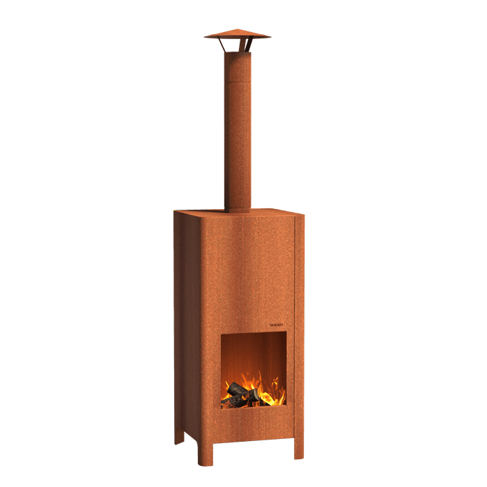 SQR1 Carpa (OP=OP) - Cortenstaal,Senzzo fire,CARPA,400 x 400 x 1500 mm